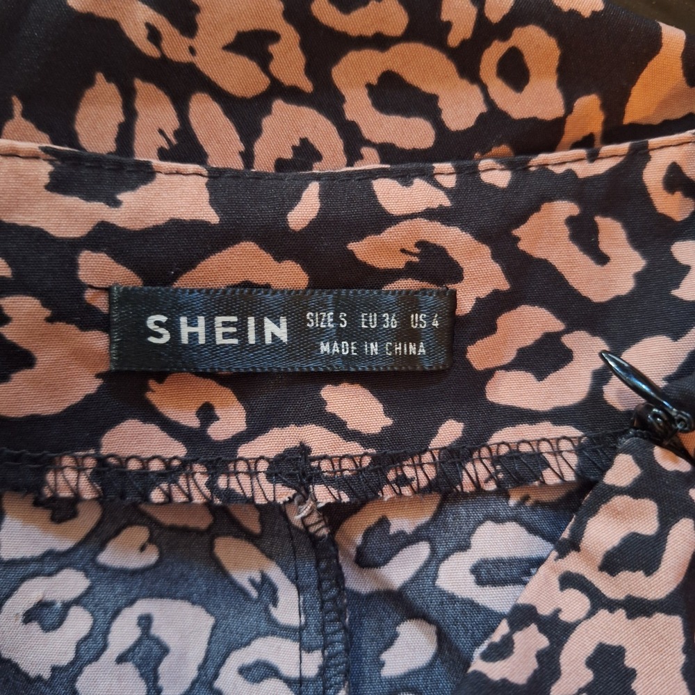 SHEIN Leopard Print A-Line Midi Skirt Brown Black Size Small - Picture 5 of 6
